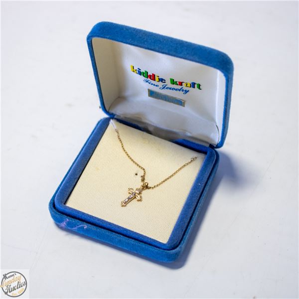 1/20 14KGF KIDDIE CRAFT CROSS NECKLACE IN ORIGINAL