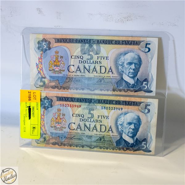 $5-1972 & $5-1979 CANADIAN BILLS