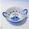 Image 1 : VTG. DUTCH PORCELAIN LATTICE DELFWARE BOWL