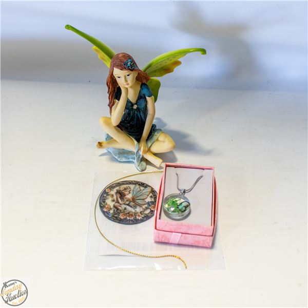 FAIRY FIG.,SUNCATHER & BUTTERFLY DOME NECK.