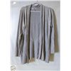 Image 1 : NEW L GREY WAFFLE KNIT SHAWL COLLAR