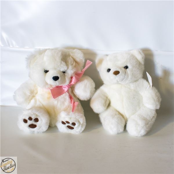 LOT OF TWO TEDDY BEAR WHITE VINTAGE