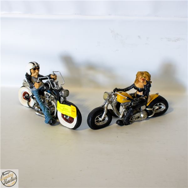 BIKER FIGURINES A PAIR