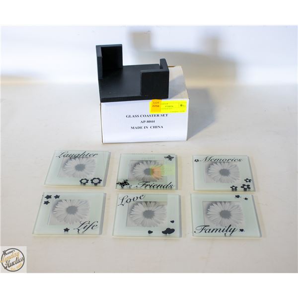 GLASS COASTER SET