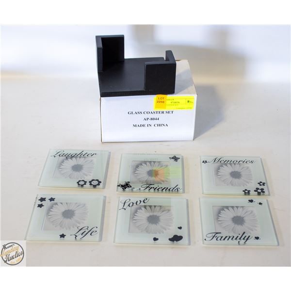 GLASS COASTER SET