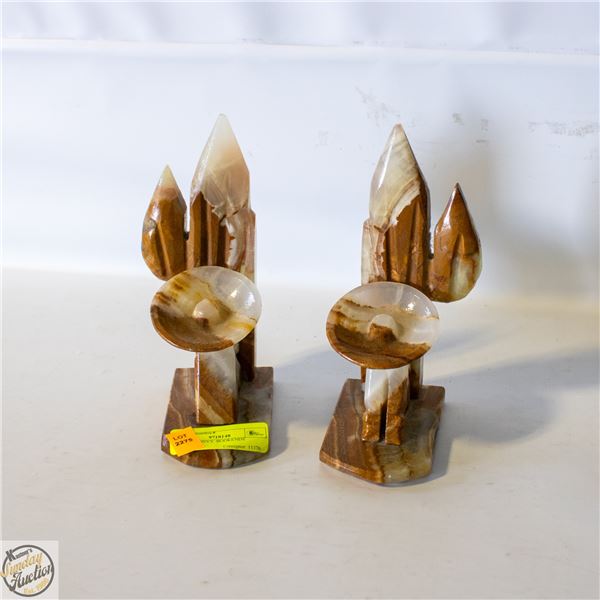 MARBLE/ONYX BOOKENDS H-8.25"