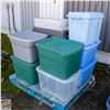 Image 1 : PALLET OF 10 LIDDED STORAGE TOTES+LIDS ARE MATCHED