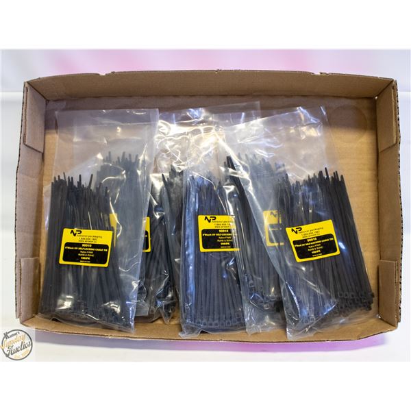 7 X 100 BLACK ULTRAVIOLET, SELF LOCKING CABLE TIES