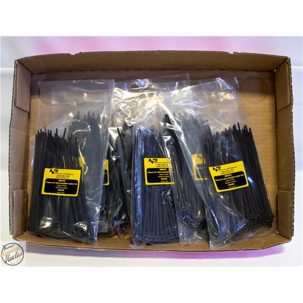 7 X 100 BLACK ULTRAVIOLET, SELF LOCKING CABLE TIES