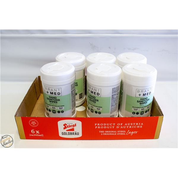 6 X 100 BRANDT PLUS MED 70% ALCOHOL WET WIPES