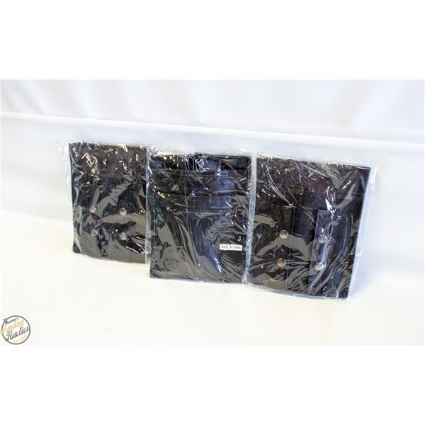 3 X LEATHER CASH POUCH WITH BELTS