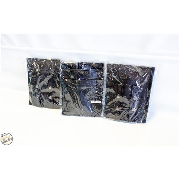 3 X LEATHER CASH POUCH WITH BELTS