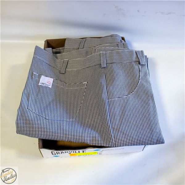 3 CHEFWEAR CHEF PANTS SZ 42 HOUNDSTOOTH DESIGN
