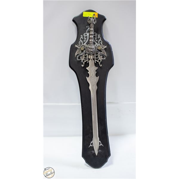 26" SWORD WITH BLACK WALL PLAQUE