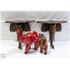 Image 1 : PAIR OF 10" HAND CARVED ELEPHANT SHELVES