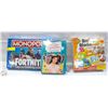 Image 1 : MONOPOLY FORTNITE AND KIDS GAMES, UNOPENED