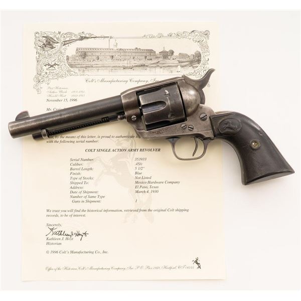 Colt 1st Generation Single Action Revolver with Factory Letter