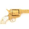 Image 4 : Gold Plated Cattle Brand Engraved Antique Colt Single Action Army Revolver