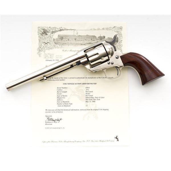 Antique Colt Single Action Army Revolver with Factory Letter