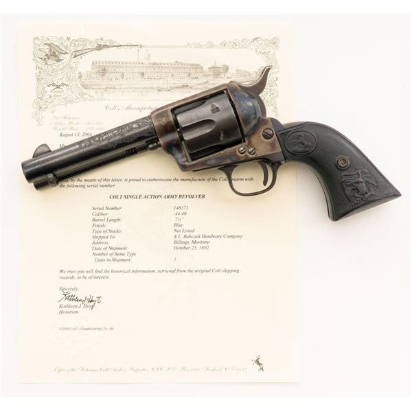 Antique Colt Frontier Six Shooter Single Action Army Revolver with Factory Letter