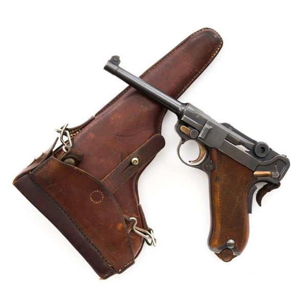 Swiss Waffenfabrik Bern Model 1906/24 Luger Semi-Automatic Pistol with Holster