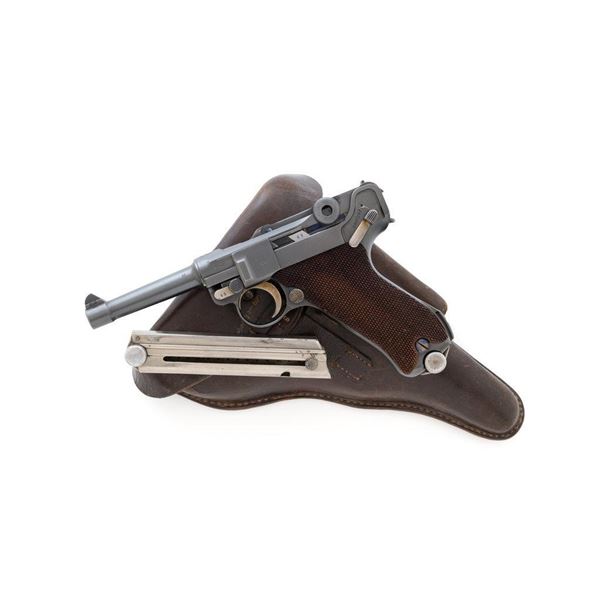 Composite Copy of a Mauser Turkish Police Contact Luger Semi-Automatic Pistol & Holster