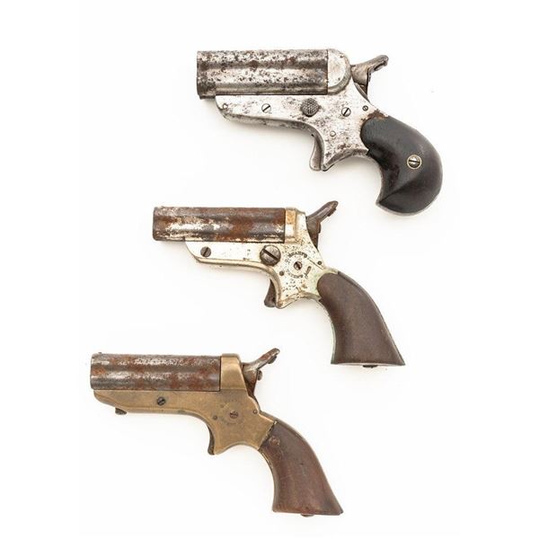 Lot of Three (3) C. Sharps Pepperbox 4-Shot Pistols