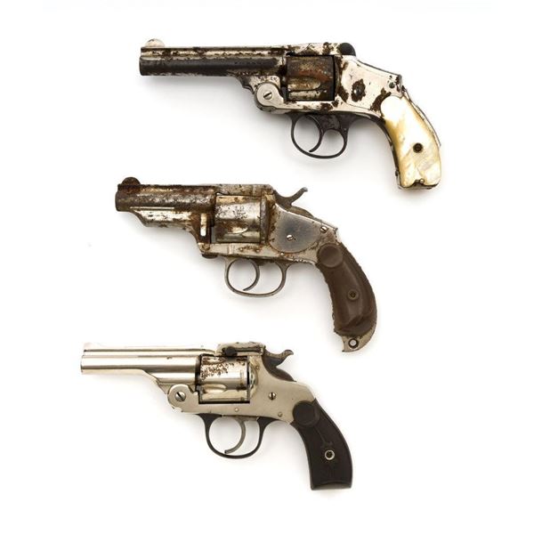 Lot of Three (3) Parts/Relic Revolvers: 1.) Merwin, Hulbert & Co. Double Action Pocket Revolver