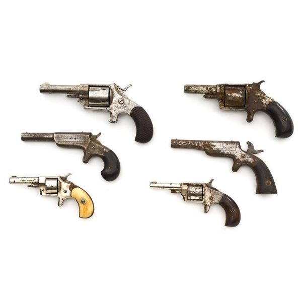 Lot of Six (6) Antique Parts/Relic Pistols: 1.) Wesson & Harrington No. 5 revolver