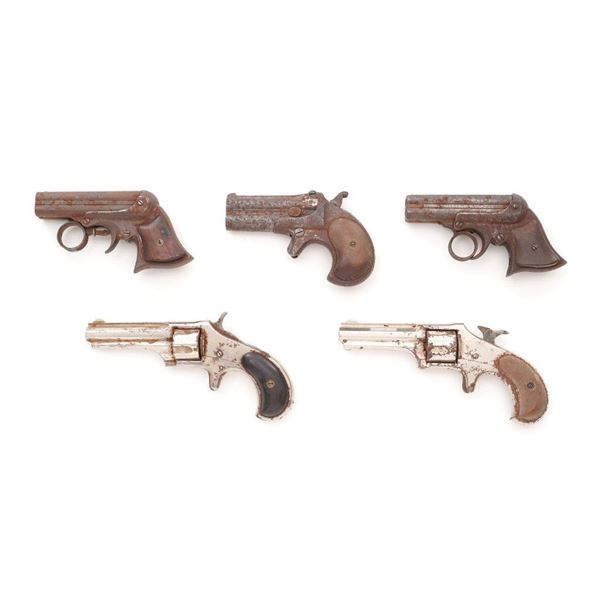 Lot of Five (5) Parts/Relic Remington Derringers and Revolvers