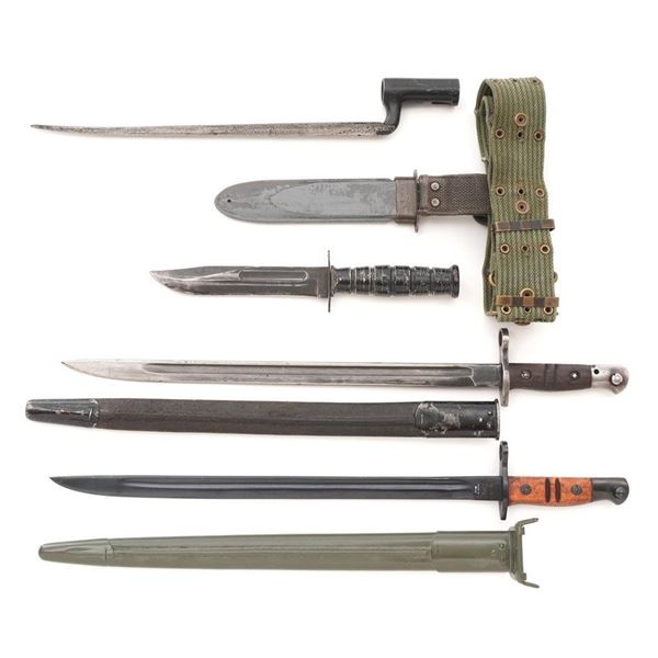 Lot of Three (3) Bayonets & One Knife