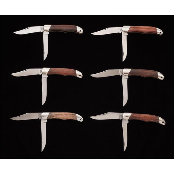 Lot of Six (6) Custom Handled Buck Model 317 Trailblazer Slipjoint Folding Knives