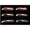 Image 2 : Lot of Six (6) Custom Handled Buck Model 500 Duke Lockback Folding Knives