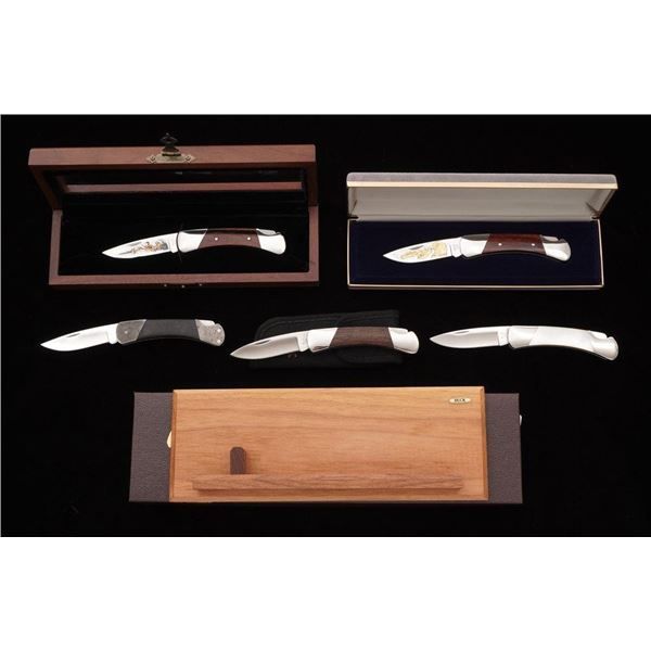 Lot of Five (5) Buck Model 500 Duke Lockback Folding Knives