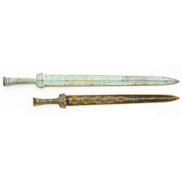 Lot of Two (2) Replica Chinese Jian Swords
