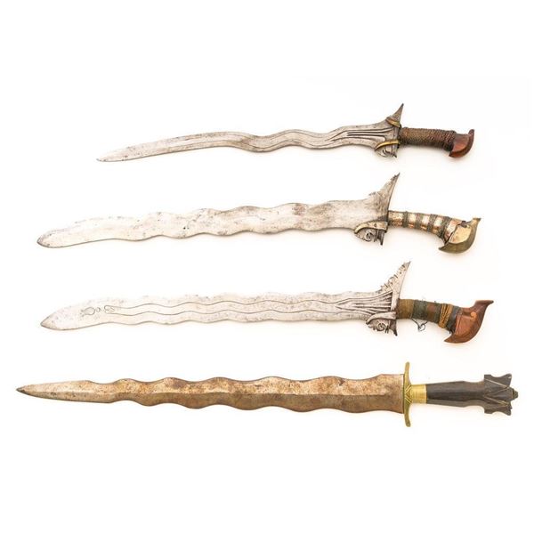Lot of Four (4) Moro Kris Daggers