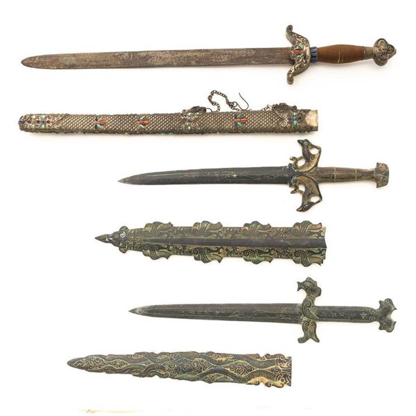 Lot of Three (3) Vintage Asian Edged Weapons