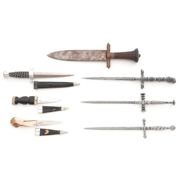 Lot of Seven (7) Vintage & Contemporary European Style Daggers & Stilettos
