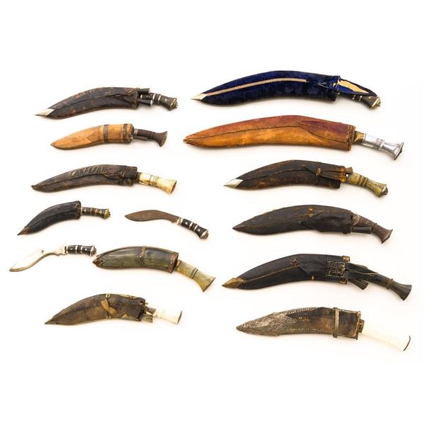 Lot of Fourteen (14) Nepalese Style Kukri