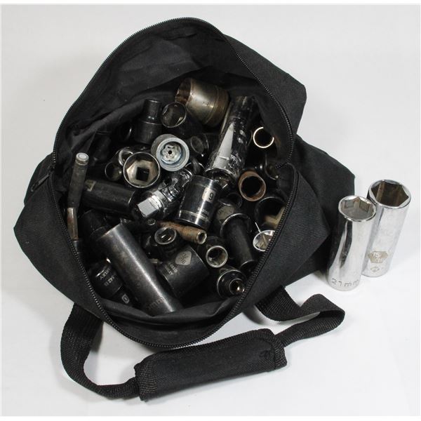 TOOL BAG FULL OF VARIOUS SOCKETS***POLICE SEIZURE***