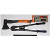 Image 1 : BOLT CUTTERS, HATCHET, AND UTILITY BLADE***POLICE SEIZURE***