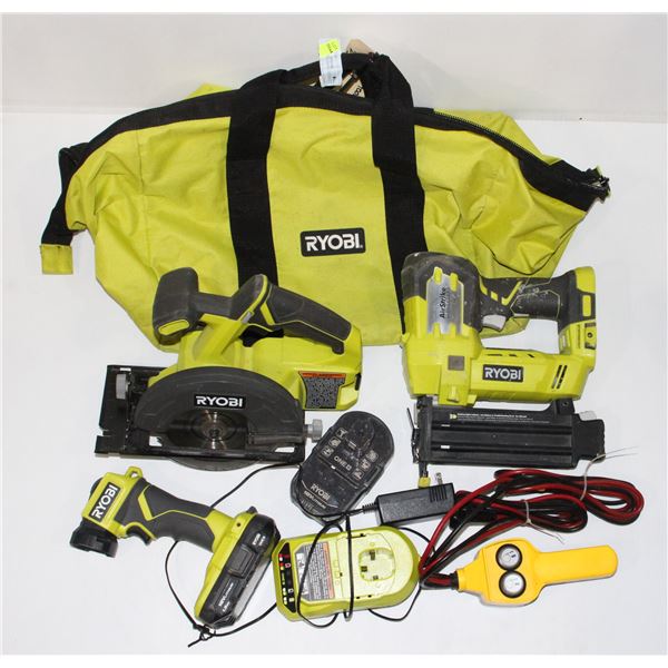 RYOBI VARIOUS TOOLS AND BAG***POLICE SEIZURE***