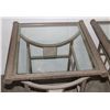 Image 2 : TWO GLASS TOP END TABLES