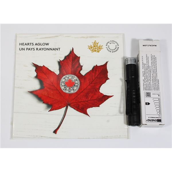2018 1/4 CANADA #5 HEARTS AGLOW, GLOW IN THE DARK COIN