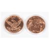 Image 2 : 2- 1 OZ WALKING LIBERTY AND CANNABIS COPPER ROUNDS