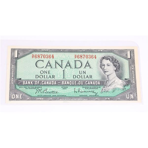 1954 CANADA ONE DOLLAR BILL