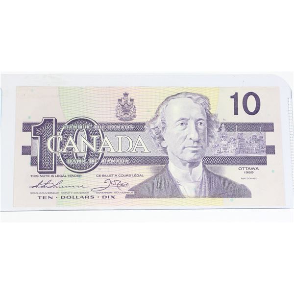 1989 CANADA 10 DOLLAR BILL