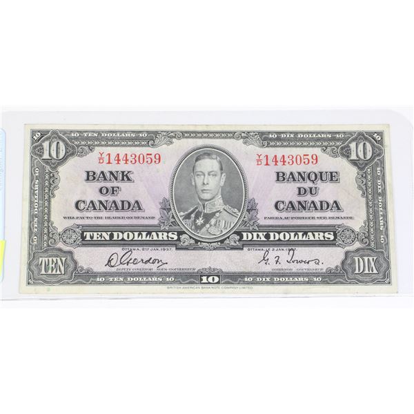1937 CANADA 10 DOLLAR BILL