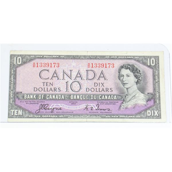1954 CANADA 10 DOLLAR BILL