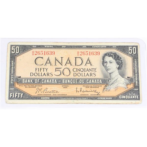 1954 CANADA 50 DOLLAR BILL